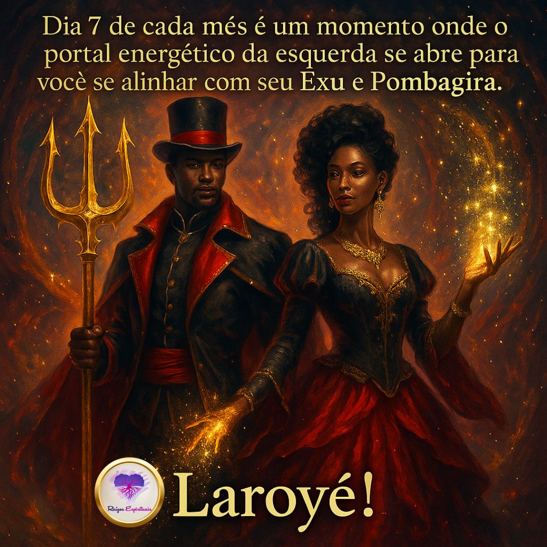 Dia 7 de cada mês é momento que o portal energético da esquerda se abre para você se alinhar com seu Exu e Pombagira